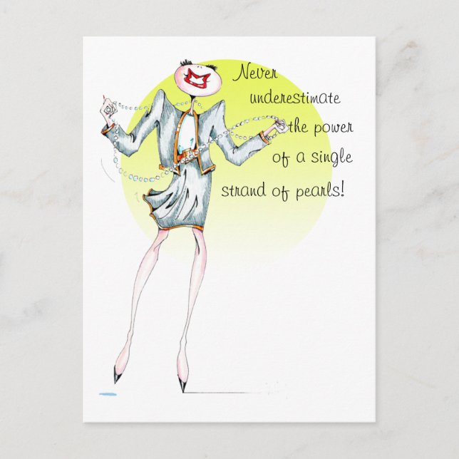 Nunca estimes el poder de las postales de perlas (Anverso)