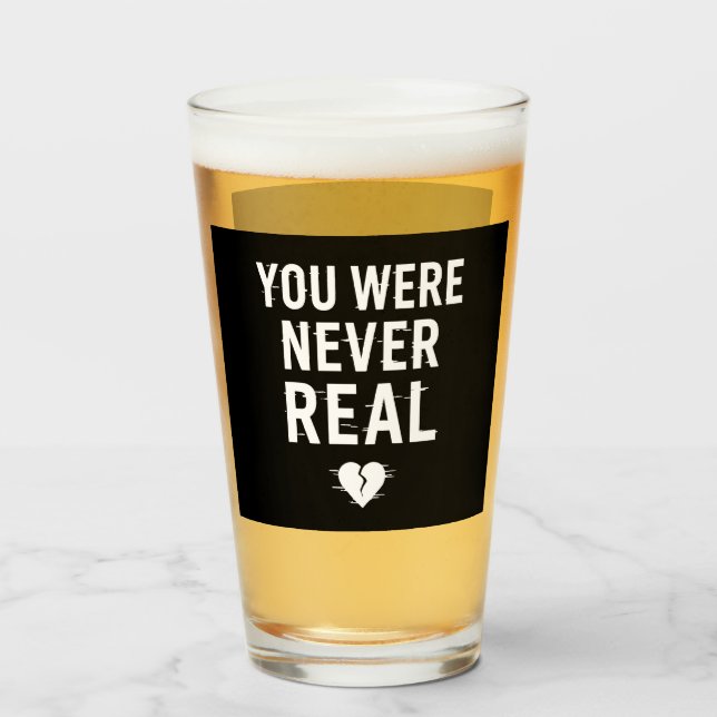 Nunca Fuiste Real - Diseño De Corazón Roto Glitche (Anverso (lleno))