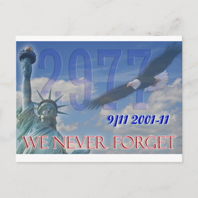 Nunca olvidamos la postal 10 aniversario 9/11 (Anverso)
