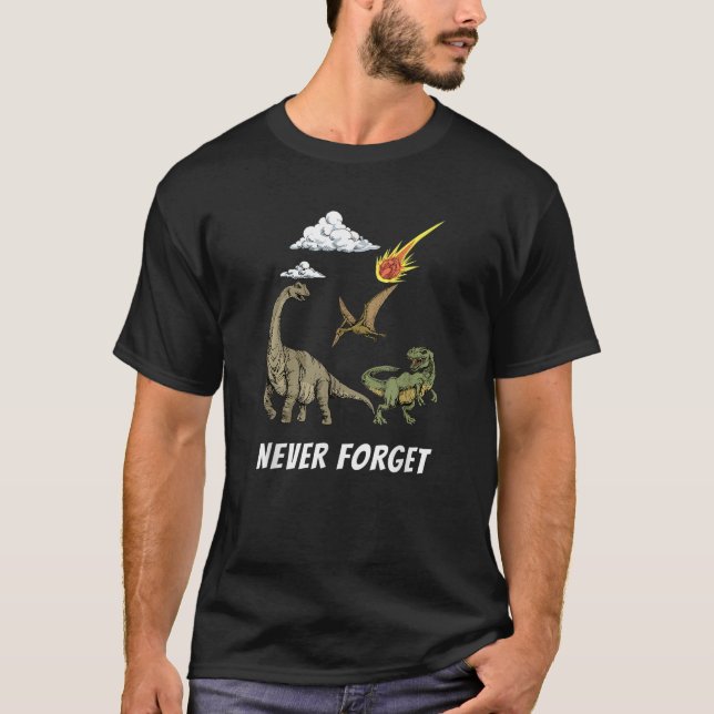 Nunca olvides la camiseta de dinosaurio (Anverso)