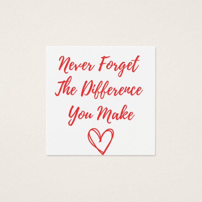 Nunca Olvides La Diferencia Que Haces, Gracias (Anverso)