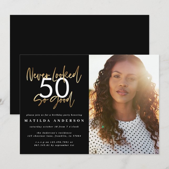 nunca parecía tan buena invitación para cumpleaños (Anverso / Reverso)