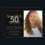 nunca parecía tan buena invitación para cumpleaños<br><div class="desc">nunca se veía tan buena invitación de cumpleaños de fotos. Diseño monocromo de texto de guión moderno y efecto oro. puede editar el número para adaptarlo a cualquier edad Parte de una colección.</div>