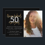 nunca parecía tan buena invitación para cumpleaños<br><div class="desc">nunca se veía tan buena invitación de cumpleaños de fotos. Diseño monocromo de texto de guión moderno y efecto oro. puede editar el número para adaptarlo a cualquier edad Parte de una colección.</div>