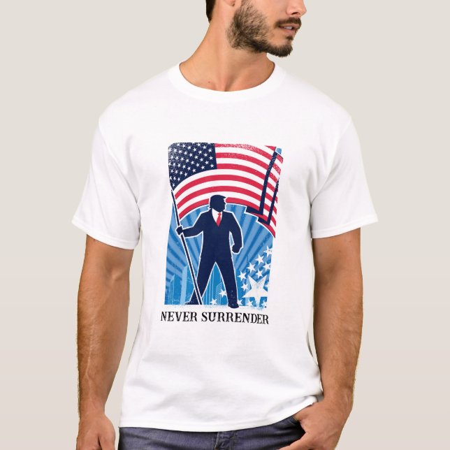 Nunca rendas la camiseta de Trump 2024 para hombre (Anverso)