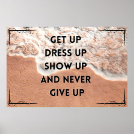 "Nunca se rinda" Poster de arte de pared positivo