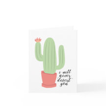 Nunca Te Desistiré Cactus Tarjeta De Saludo