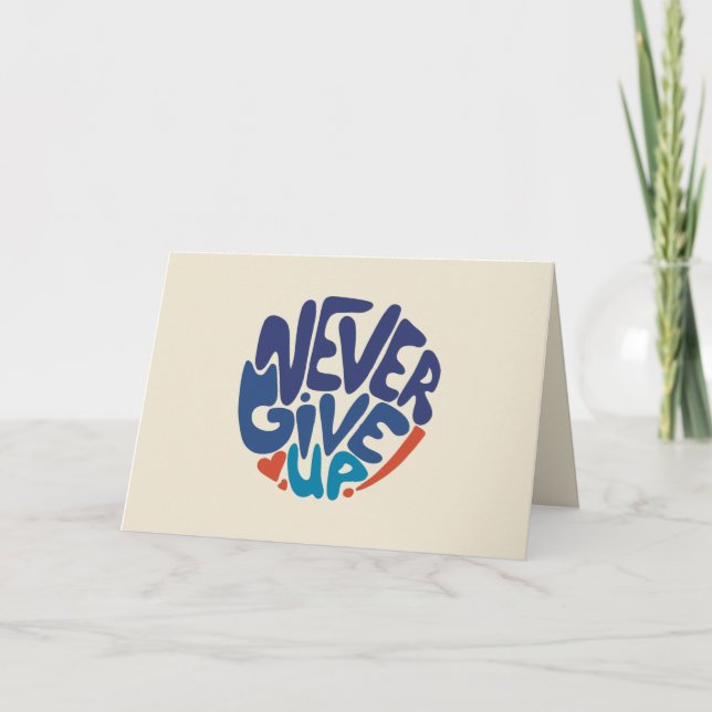Nunca te rindas - Cita de cumpleaños azul y rojo (Anverso)