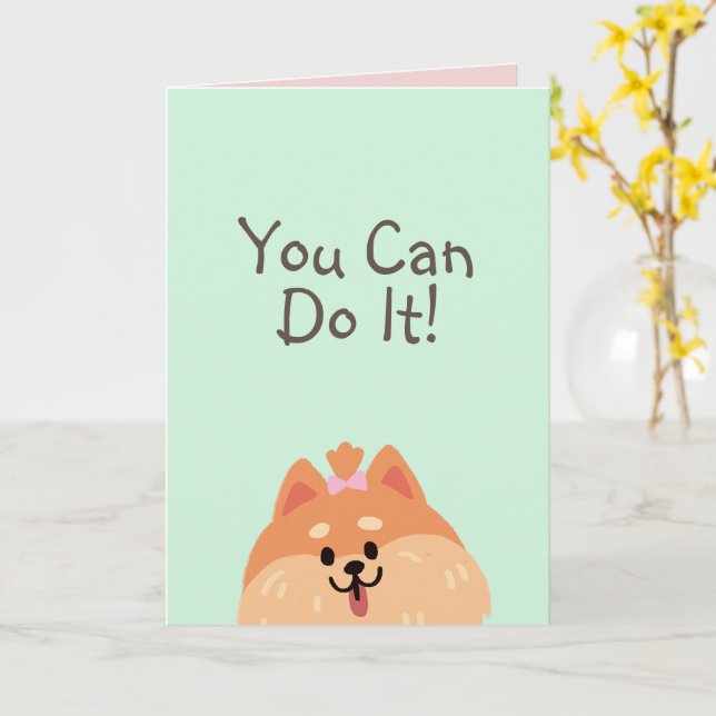 Nunca te rindas y cuestas la tarjeta de perro (flor amarilla)