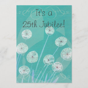 Nuns 25 Jubileo Invitación Verde azulado Diseño Fl