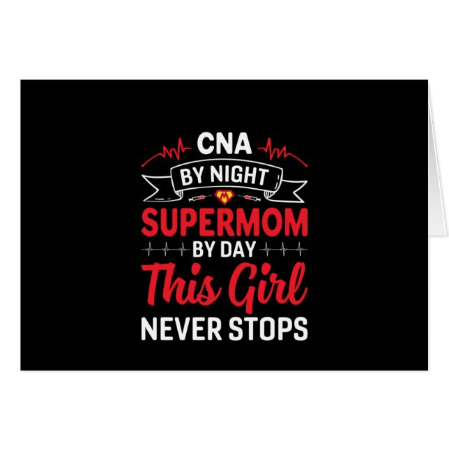 Nurs Gift CNA De Noche Supermom (Anverso (Horizontal))