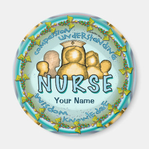Nurse Rainbow Motto imán de nombres personalizados