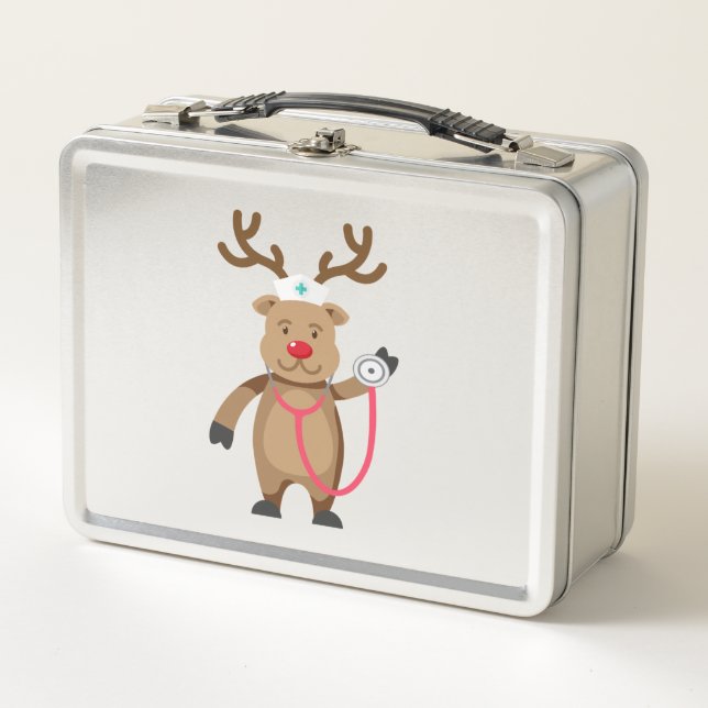 NURSE REINDEER Funny Cute Navidades Artwork Nursin (Anverso)
