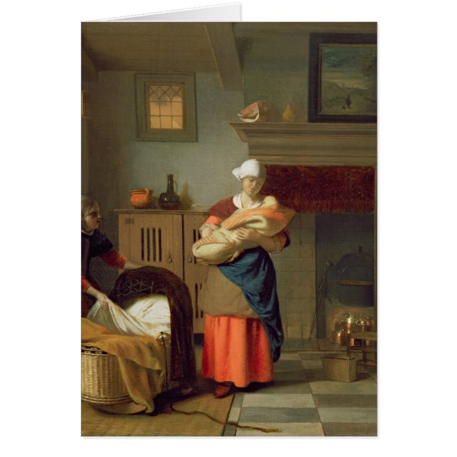 Nursemaid con el bebé en un interior (Frente)