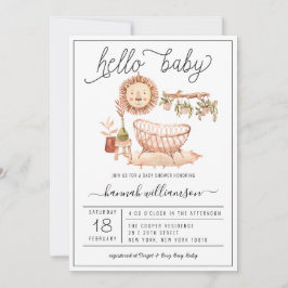 Nursera Neutral de Boho | Invitación de Baby Showe