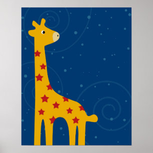 Nursery Giraffe ilustracion lindo Savana arte