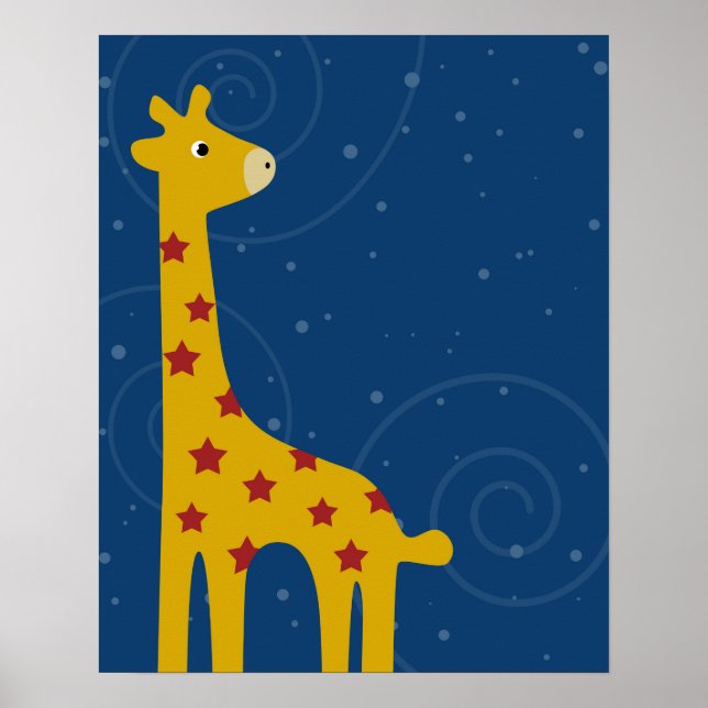 Nursery Giraffe ilustracion lindo Savana arte (Frente)