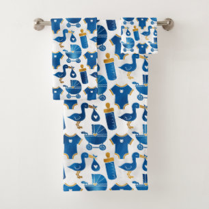Nursery Patrón de cigüeñas de botella azul