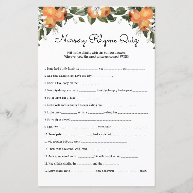 Nursery Rhymes Prueba Cutie Tarjetas de juego Baby (Anverso)