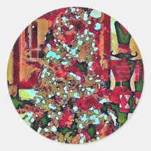 Nutcracker y Pegatinas de la Ronda de Árboles de N