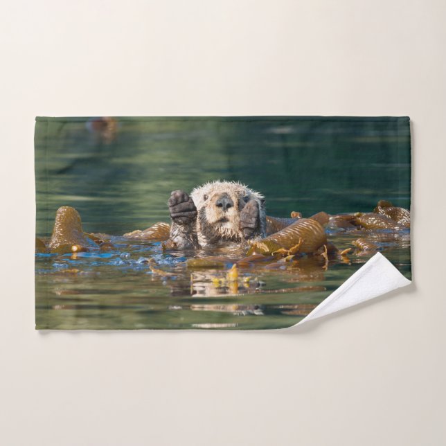 Nutria de mar que agita (Toalla de mano)