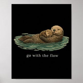 Nutria Flotante De Arte De La Naturaleza Tranquila