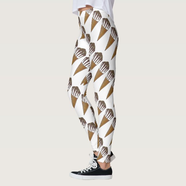 Nutty Buddy Vainilla Helado Cone Foodie Leggings (Izquierda)