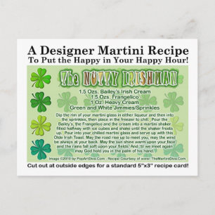 Nutty Irishman Tarjeta Martini para San Patricio