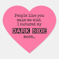 Nuture my Dark Side Heart Pegatinas