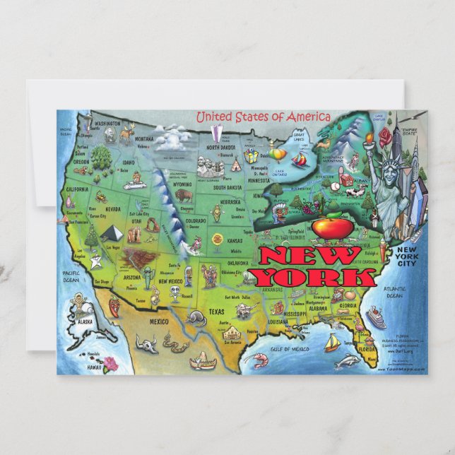 NY USA Map Card (Anverso)