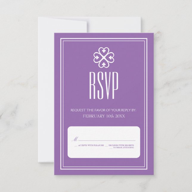 Nyame Dua Lavanda RSVP de Boda (Anverso)