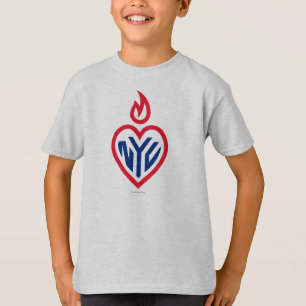 NYC embroma el gris de la camiseta - corazón de