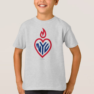 NYC embroma el gris de la camiseta - corazón de