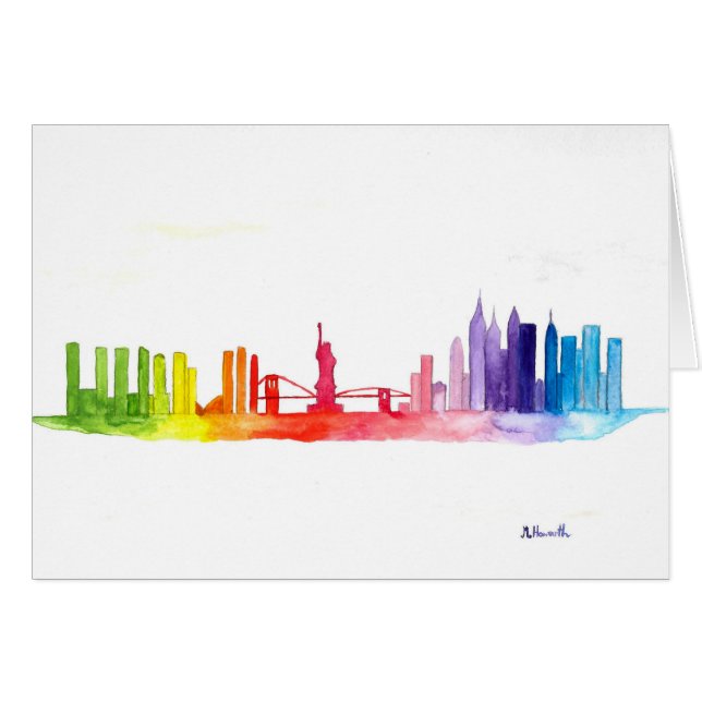 NYC, la acuarela arcoiris de Nueva York (Anverso (Horizontal))