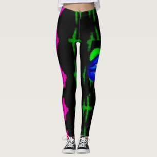 nyc neon blue lips spray pant diseño para legging