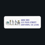 NYC New York City Hanukkah Chanukah Etiquetas de d<br><div class="desc">Cuenta con un original ilustracion con lápiz y tinta de varios monumentos de la ciudad de Nueva York "vestidos" para las vacaciones. ¡Perfecto para Hanukkah! Tarjetas coincidentes disponibles.</div>