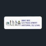 NYC New York City Hanukkah Chanukah Etiquetas de d<br><div class="desc">Cuenta con un original ilustracion con lápiz y tinta de varios monumentos de la ciudad de Nueva York "vestidos" para las vacaciones. ¡Perfecto para Hanukkah! Tarjetas coincidentes disponibles.</div>