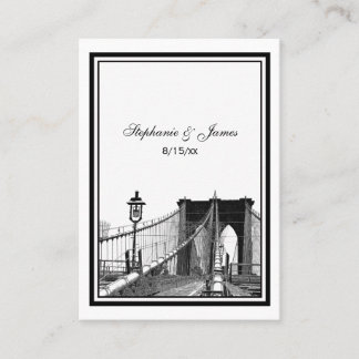 NYC Skyline Bklyn Bridge #2 Tarjetas Etched Place