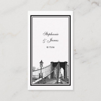 NYC Skyline Bklyn Bridge #2 Tarjetas Etched Place