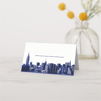 NYC Skyline Wide Angle Etched Look 01 Tarjetas Esc