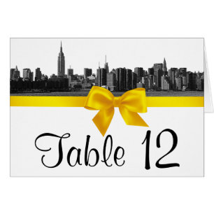 NYC Skyline Wide Skyline Etched BW Número de tabla