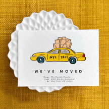 NYC Taxi Amarillo Nos hemos mudado de Invitaciones