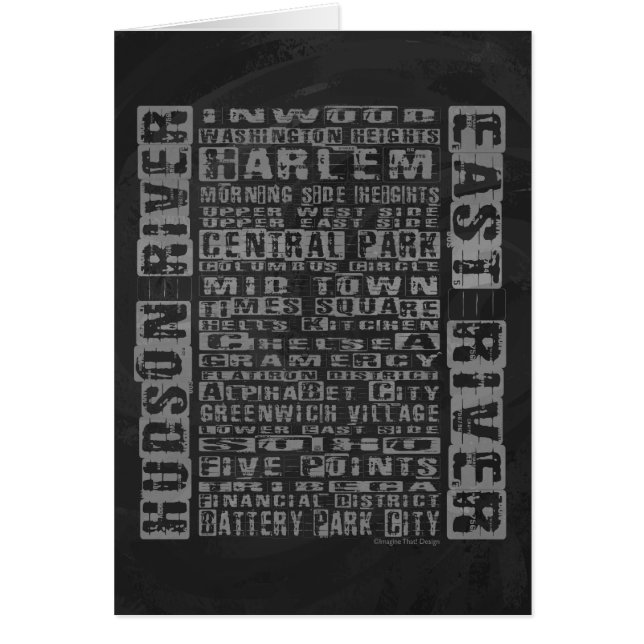 NYC Vecindarios Gris (Frente)