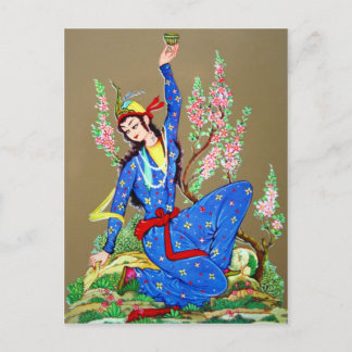 Nymph con postal de copa de bebida