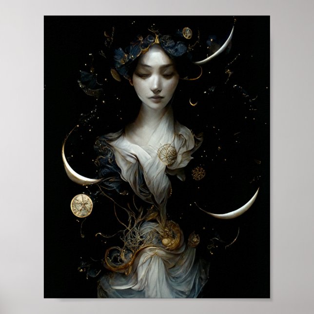 Nyx, diosa de Poster de arte de la fantasía surrea (Frente)