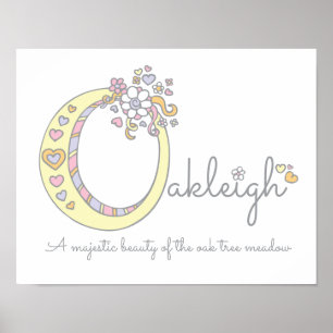 O arte en monograma Oakleigh chicas nombre poster