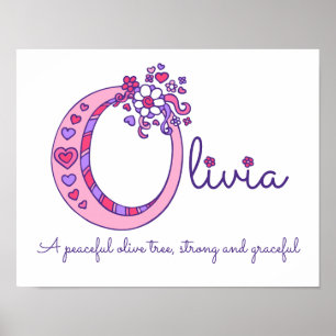 O arte en monograma Olivia chicas nombre poster