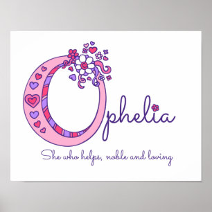 O arte en monograma Ophelia chica significa poster