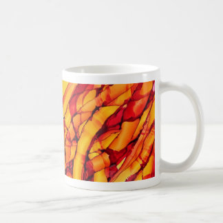 O está para la taza anaranjada del arte del