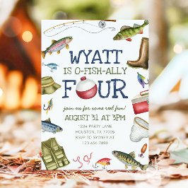 O-Fish-Ally Cuatro invitaciones de cumpleaños